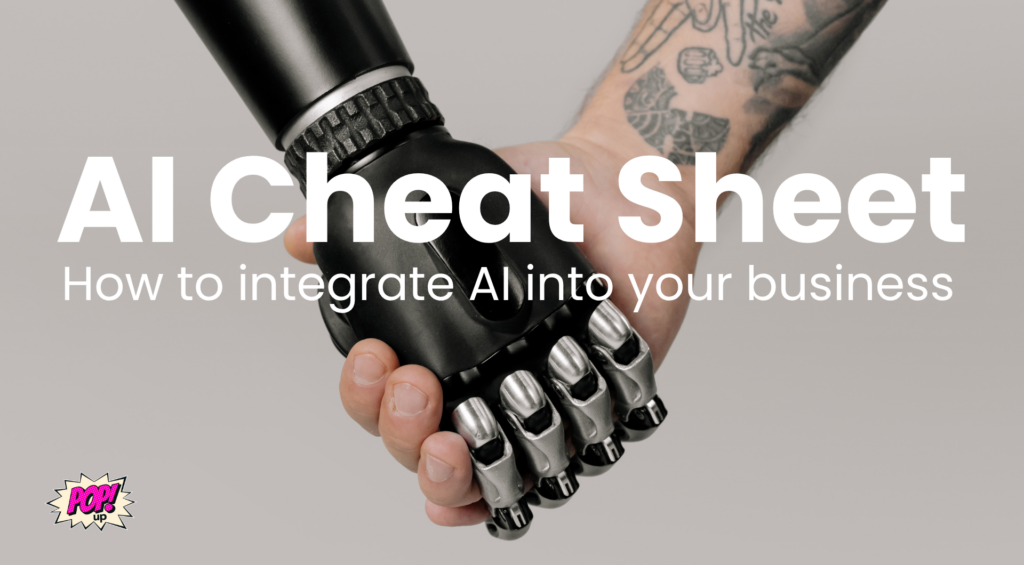 pop up digital marketing AI cheat sheet banner